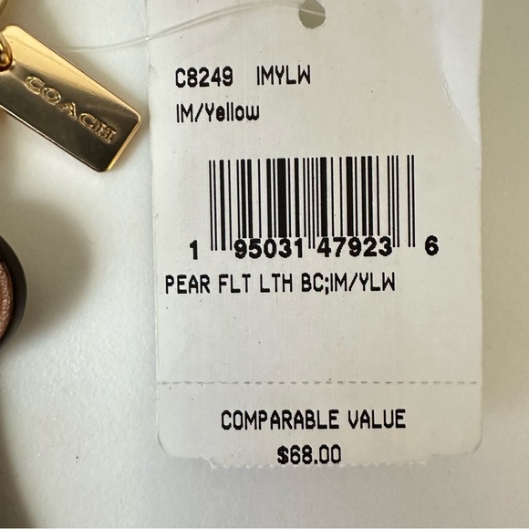 Coach Pear Bag Charm In Signature Canvas Style C8249 - Picture 9 of 10